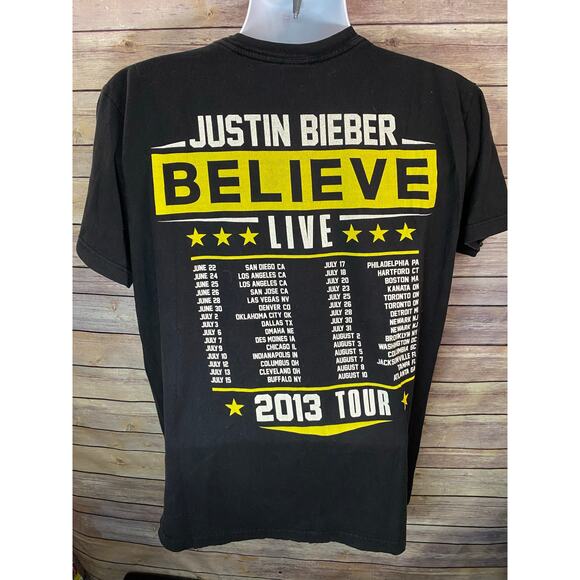 Justin Bieber Believe Tour T-Shirt Size Large - Picture 2 of 9